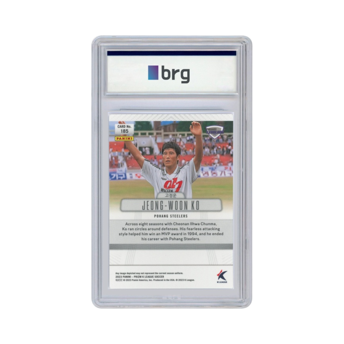 파니니 프리즘 K 리그 레전드 #185 포항 스틸러스 고정운 베이스 축구 카드 2023(Panini Prizm K League Legend  #185 Pohang Steelers Ko Jeong Woon Base Soccer Card 2023) - 2