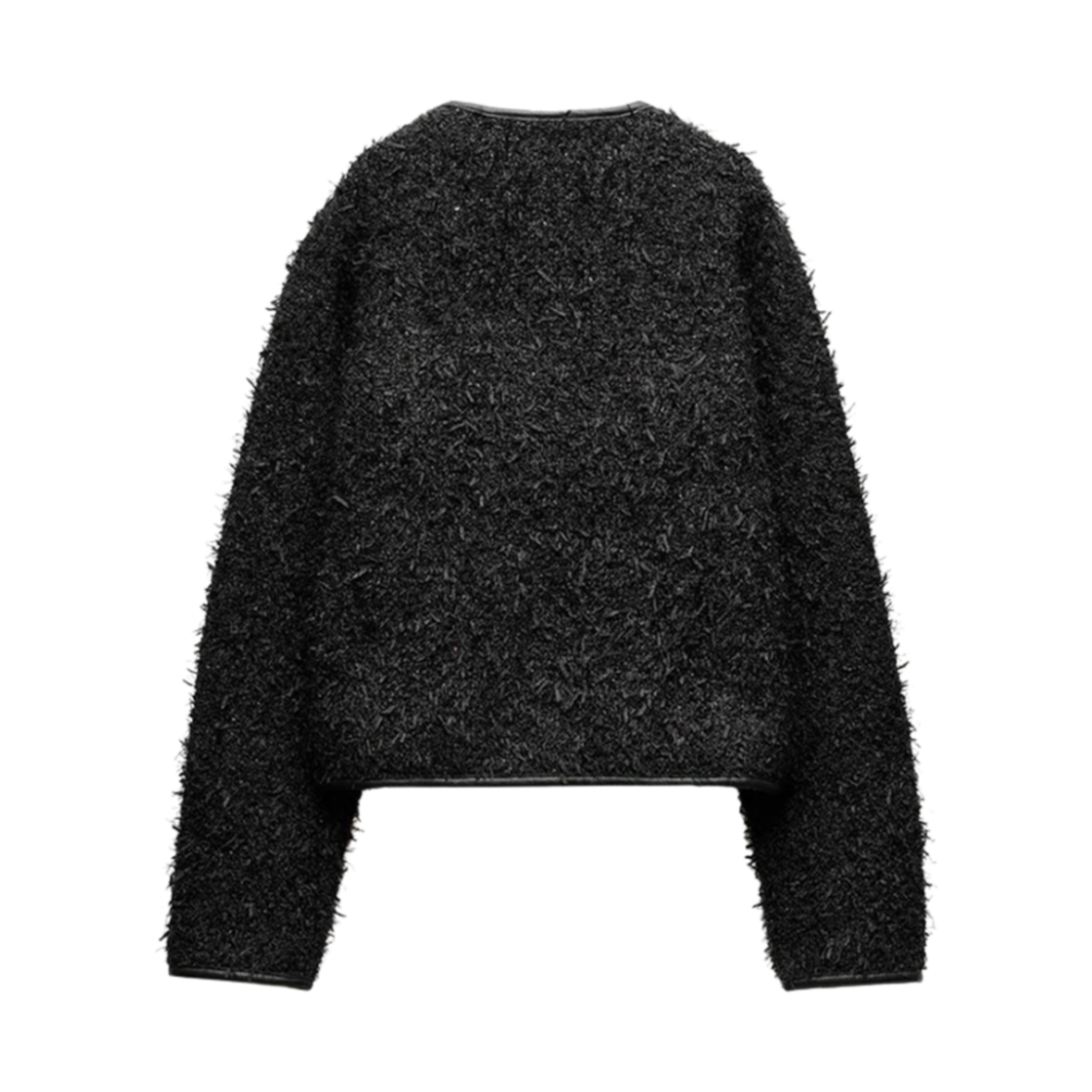 (W) 자라 메탈릭 스레드 텍스처드 퍼 자켓 블랙((W) Zara Metallic Thread Textured Fur Jacket Black) - 2