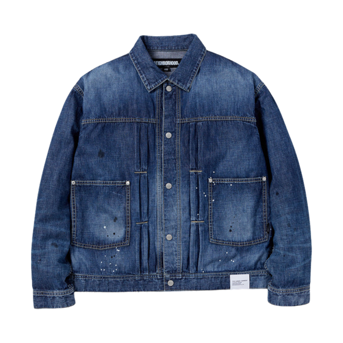 241SPNH-JKM04 Neighborhood Washed Lightweight Denim Jacket Indigo