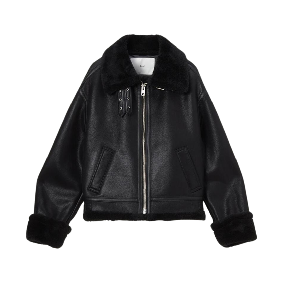 던스트 루즈 핏 라인 셔링 자켓 블랙(Dunst Loose Fit Line Shearling Jacket Black)