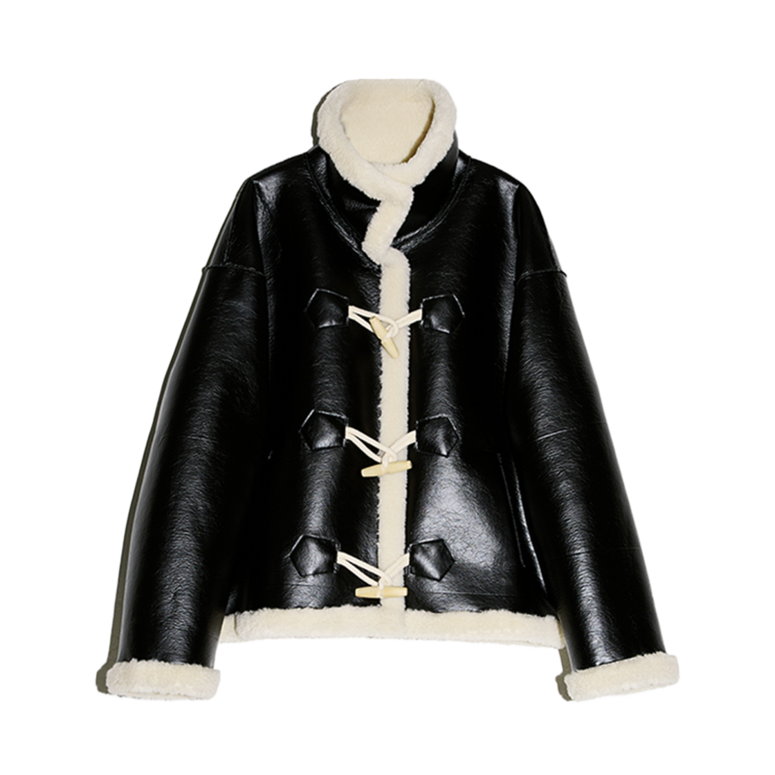 BDWTFUR004BK En Or Women Reversible Mustang Jacket Black