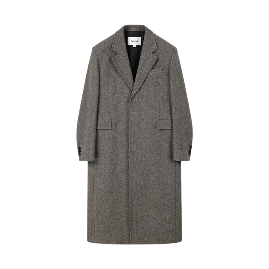 토니웩 헤링본 울 테일러드 싱글 코트 베이지 그레이