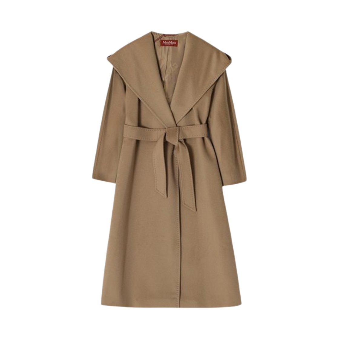 3BDANTO-006 (W) Max Mara Studio Danton Hooded Belted Coat Camel
