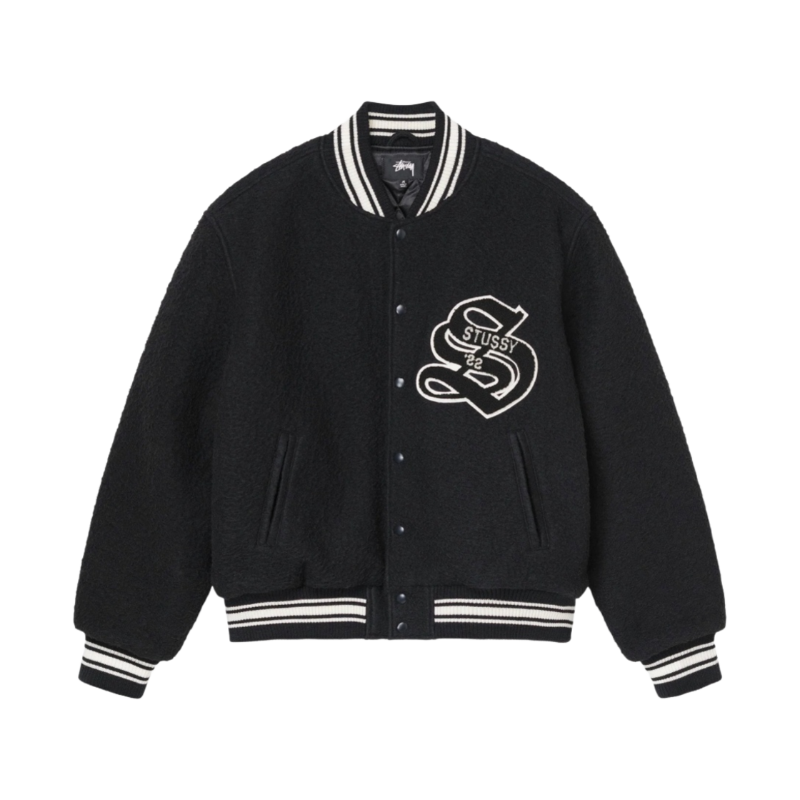 스투시 카센티노 울 바시티 자켓 블랙