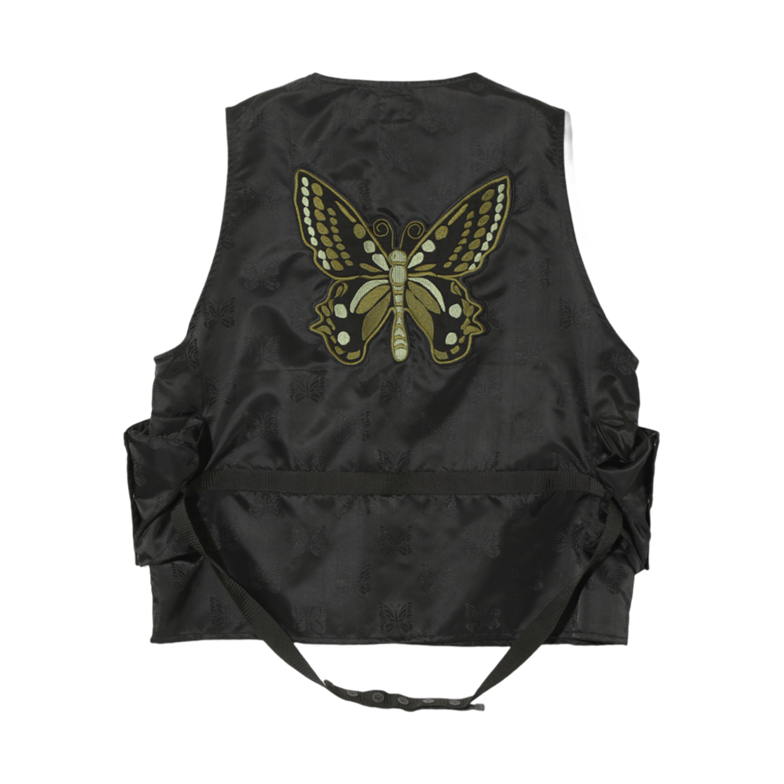 니들스 라디오 베스트 빠삐용 자카드 사틴 블랙(Needles Radio Vest Papillon Jacquard Sateen Black) - 2