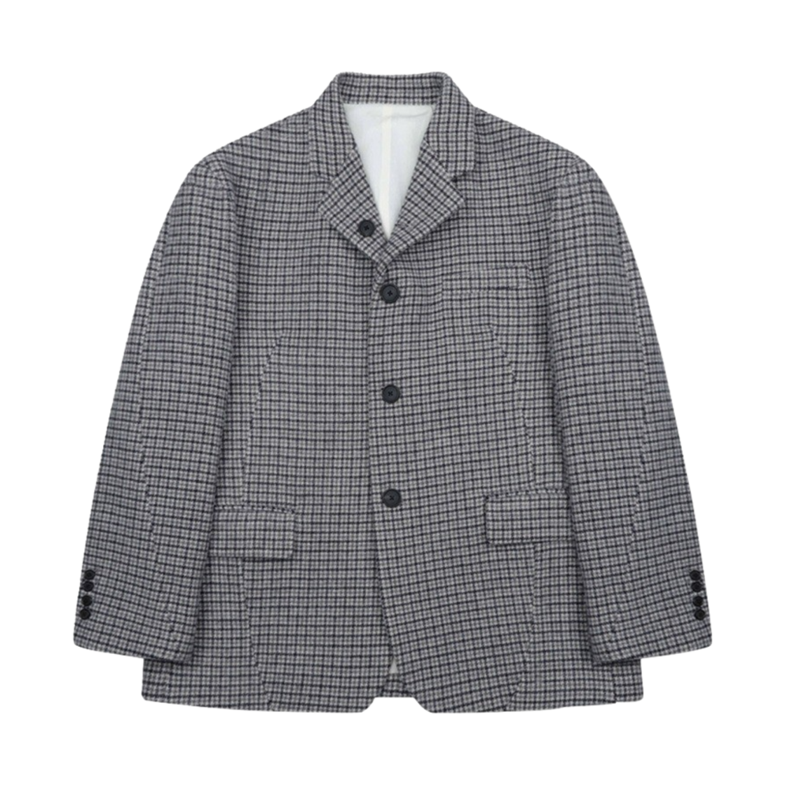 [KREAM 단독] 에스티유 커브드 체크 블레이져 그레이