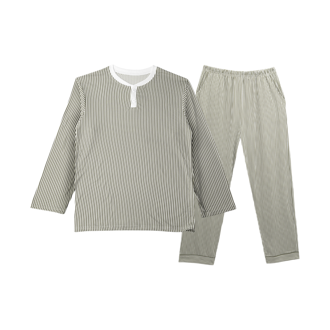 A-CLASSIC-ROL-U [3% 적립] Aone Unisex Peach Fleece Classic Line Round Pajama Set Olive