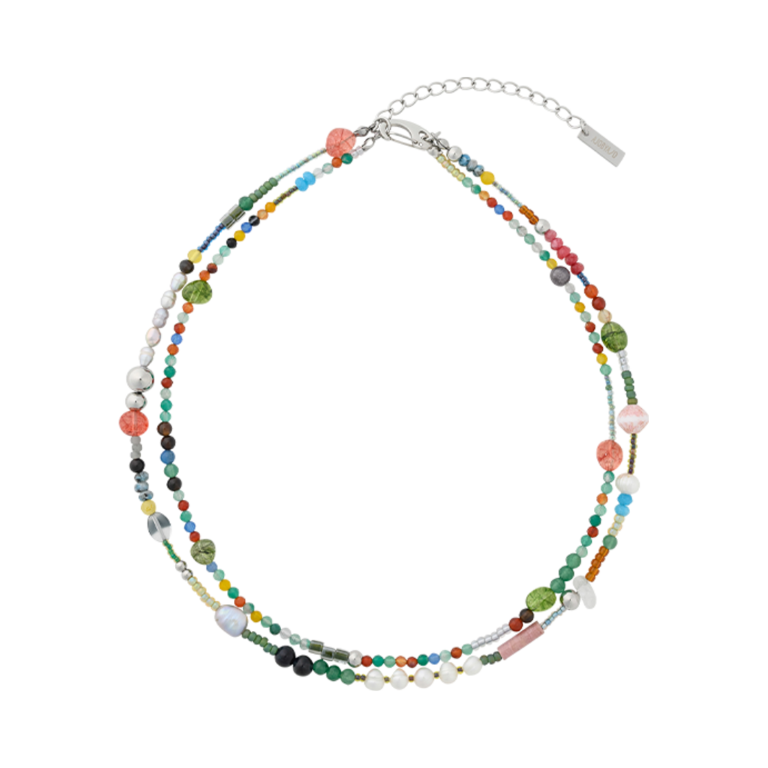 AJ252AC005TE AJOBYAJO Multi Color Beads Layered Necklace Teal