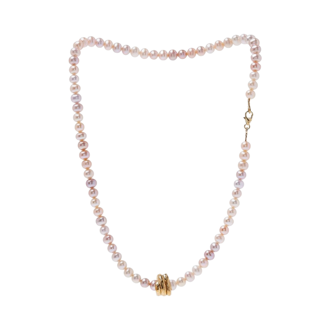 FJ1599ABRZ Alighieri The Celestial Raindrop Pearl Neckalce Gold Plated Pink