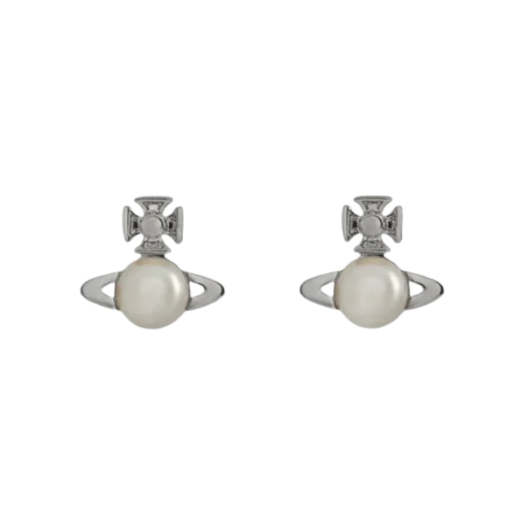 (W) Vivienne Westwood Balbina Pearl Earrings Silver