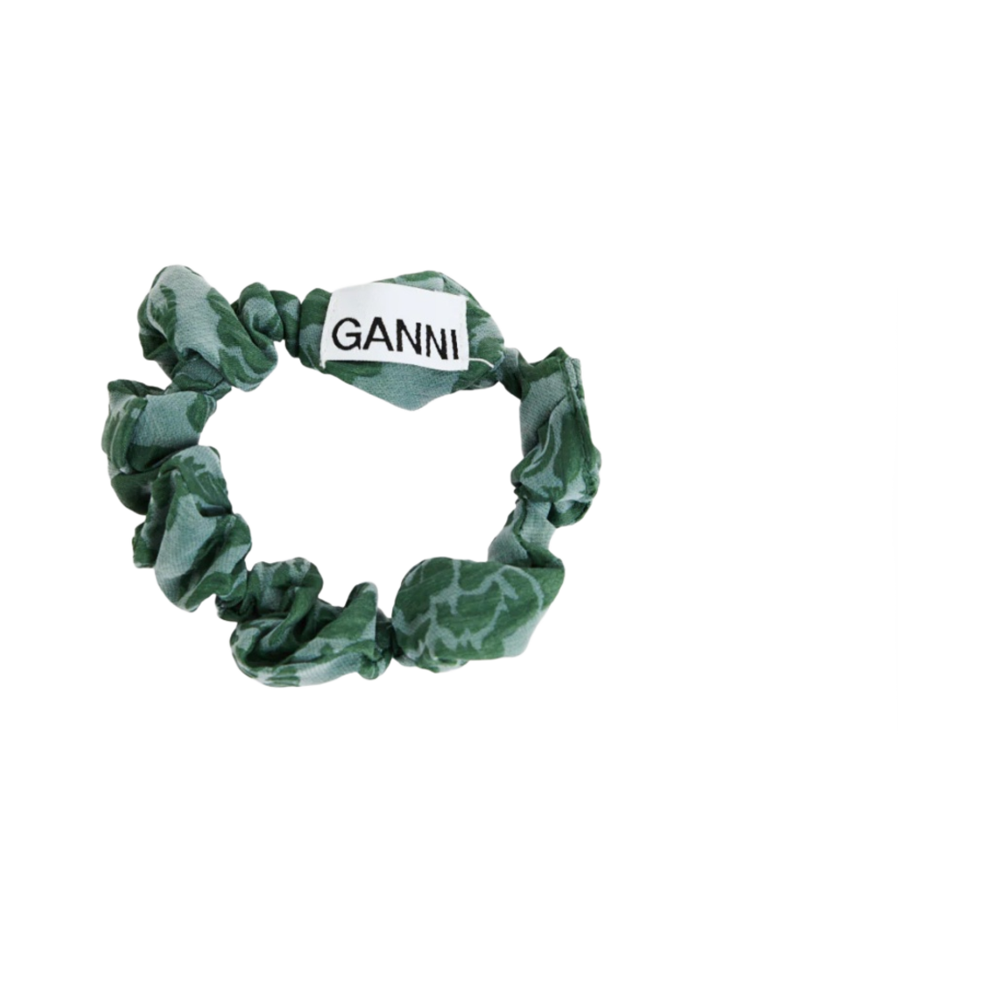 (W) 가니 자카드 오간자 스크런치 머틀((W) Ganni Jacquard Organza Scrunchie Myrtle) - 1