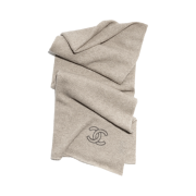 (W) Chanel Muffler Cashmere & Beige