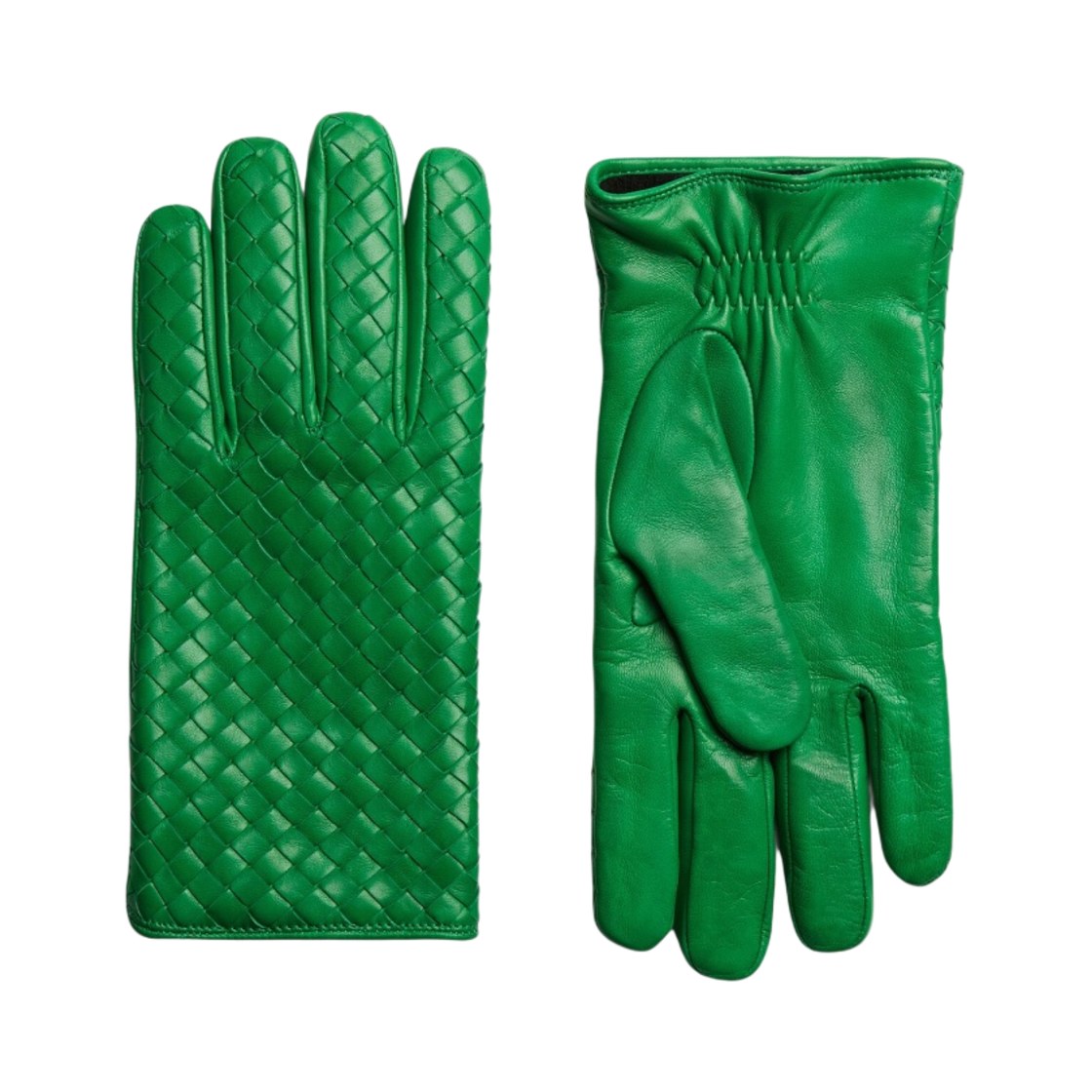 보테가 베네타 인트레치아토 레더 글러브 패러킷(Bottega Veneta Intrecciato Leather Gloves Parakeet) - 1