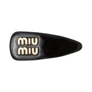 (W) Miu Miu Patent Leather Hair Clip Black