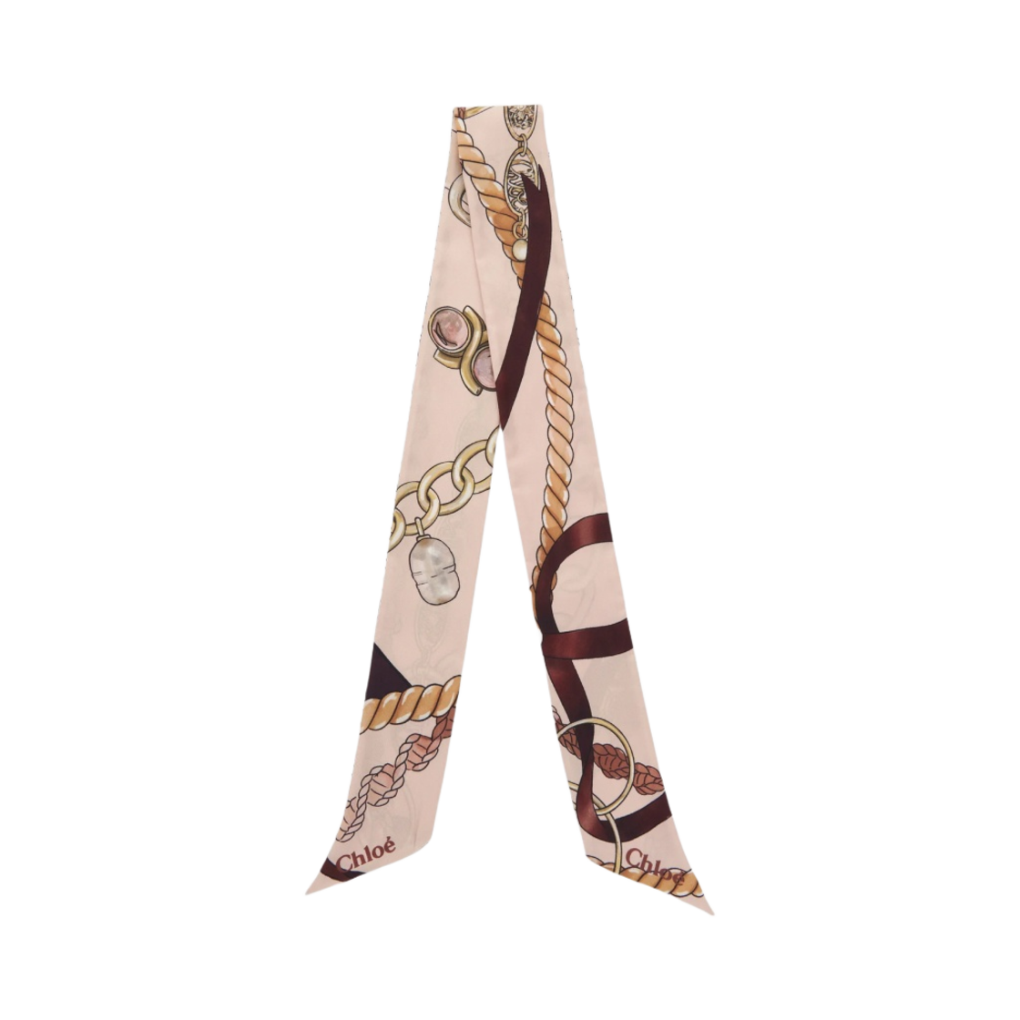 CHC24ST017SE16K2 Chloe Signiture Bandeau Scarf Smoky Rose