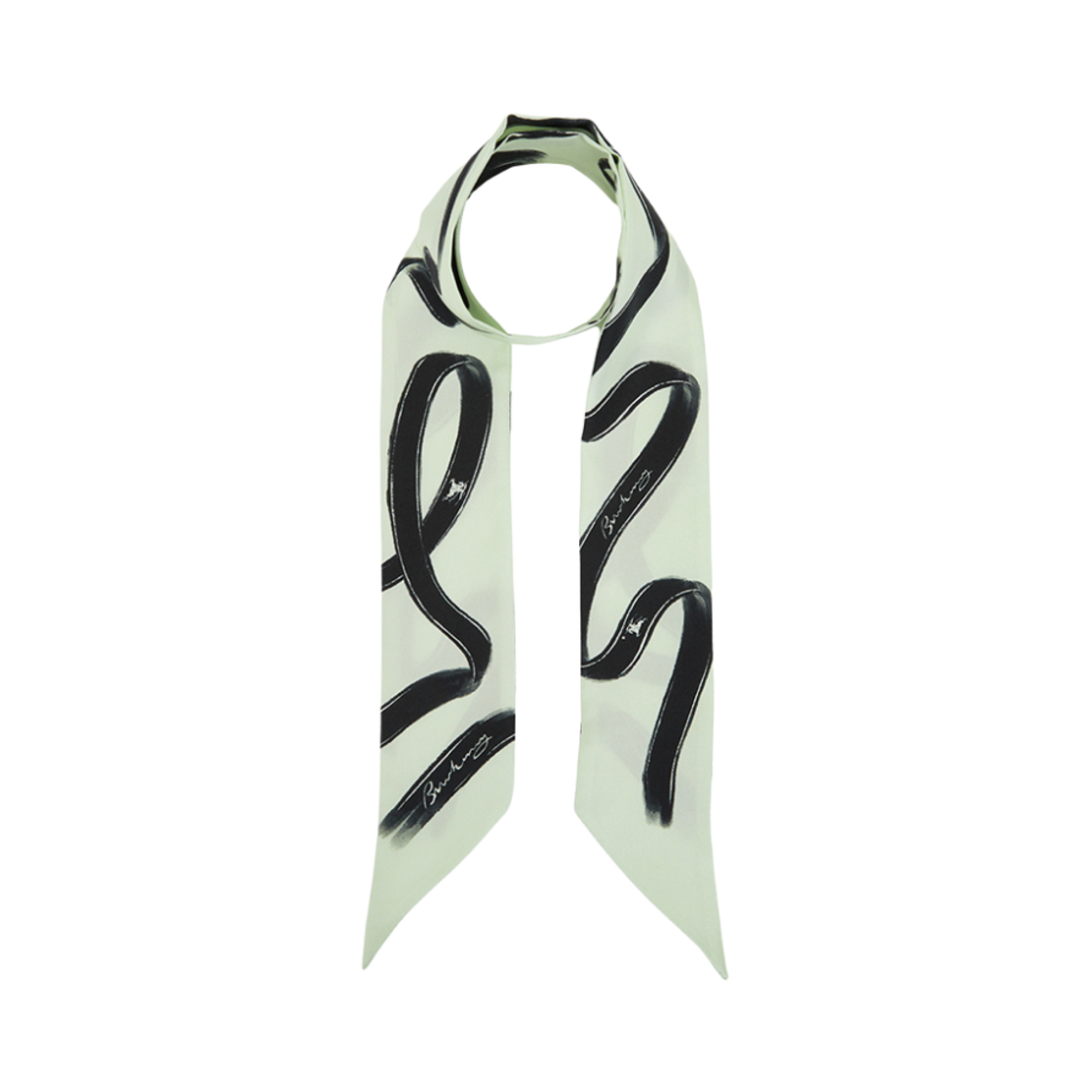 버버리 리본 프린트 실크 스키니 스카프 민트(Burberry Ribbon Print Skinny Scarf Mint)