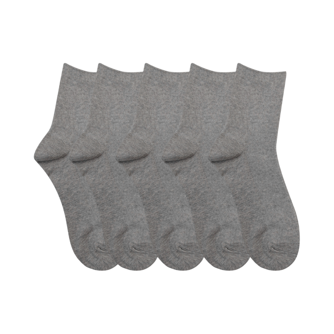 A-PK-GY_N-M (W) Aone Premium Knit Mini Socks 5-Pack Gray