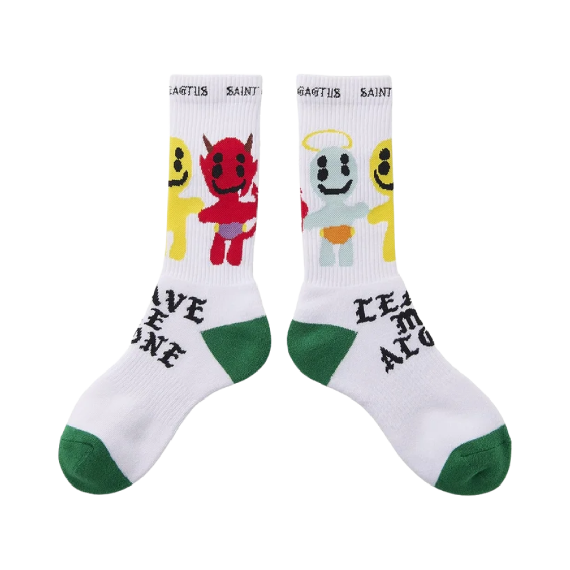 YS1-0000-C11 Saint Mxxxxxx x Cactus Plant Flea Market Leave Me Alone Socks White - 24AW