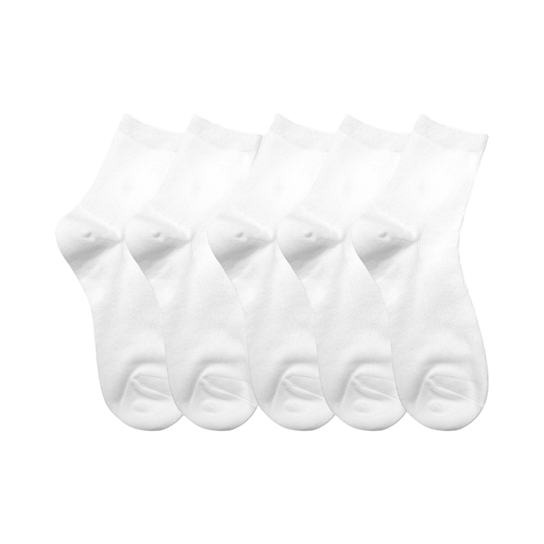 A-PK-WH-M (W) Aone Premium Knit Mini Socks 5-Pack White