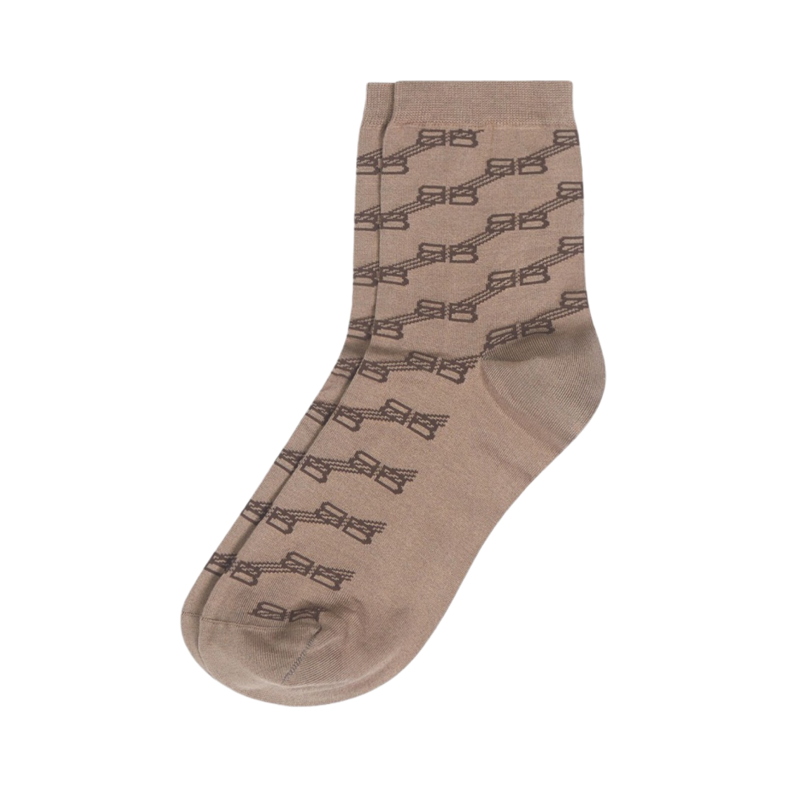 (W) 발렌시아가 BB 모노그램 양말 베이지((W) Balenciaga BB Monogram Socks Beige) - 1