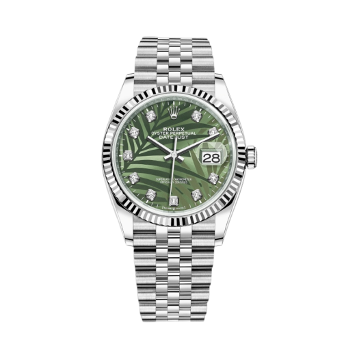 Rolex Datejust 36mm 126234 Palm Motif Olive Green Diamond-Set Jubilee