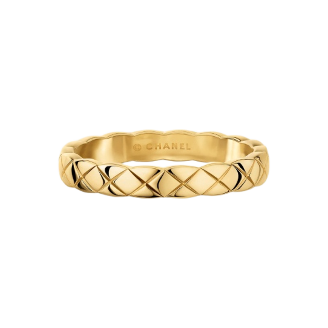 Quilted Motif Chanel Ring Coco Chanel White Gold Diamond Coco