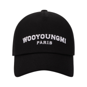 Wooyoungmi White Embroidered Logo Ball Cap Black