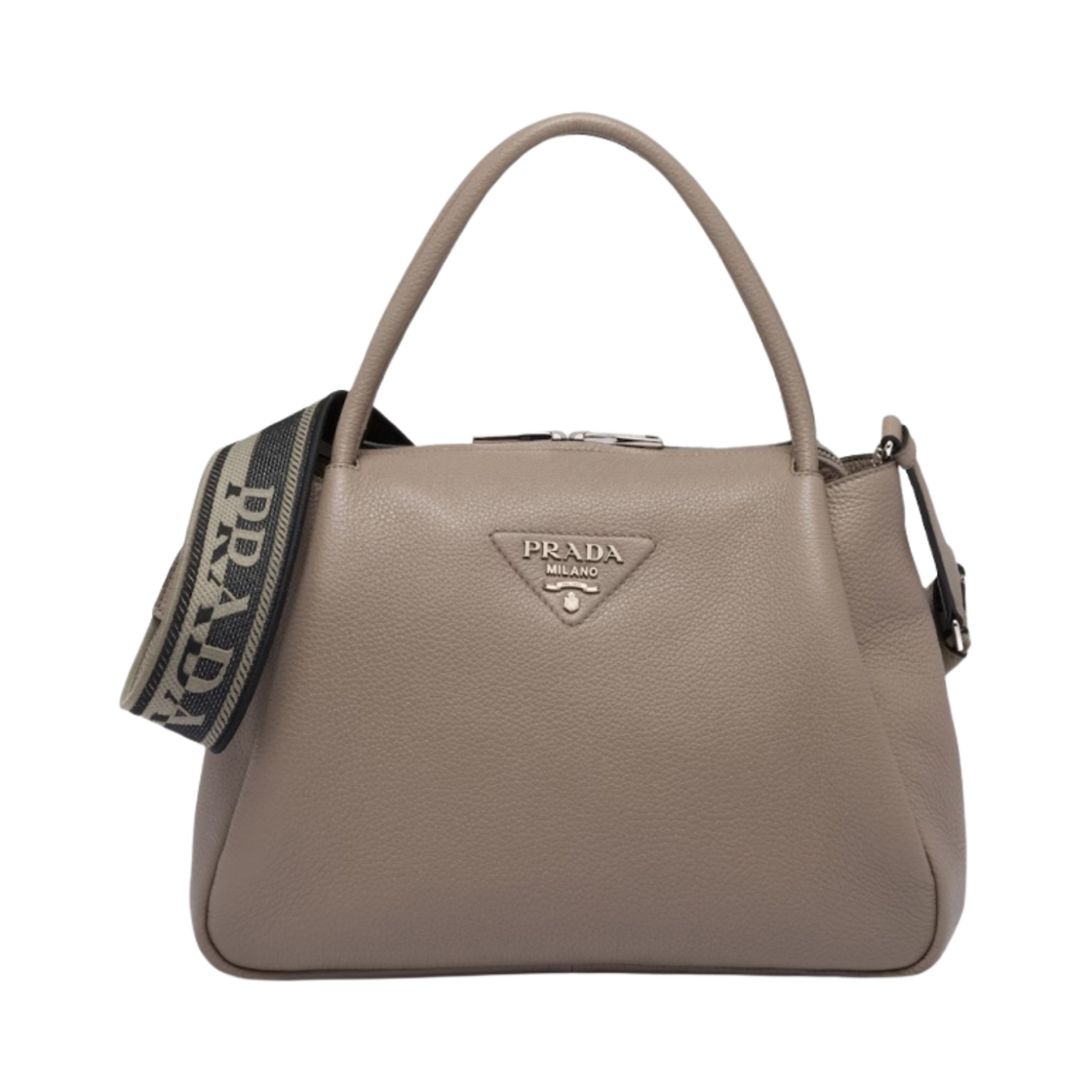 프라다 라지 레더 핸드백 클레이 그레이(Prada Large Leather Handbag Clay Grey) - 1