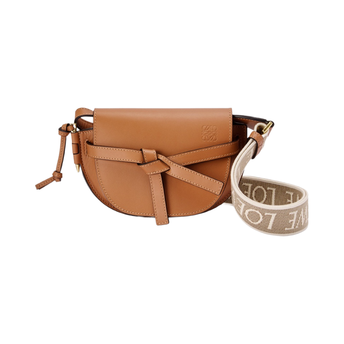 로에베 미니 게이트 듀얼백 소프트 카프스킨 자카드 탄(Loewe Mini Gate Dual Bag in Soft Calfskin and Jacquard) - 1