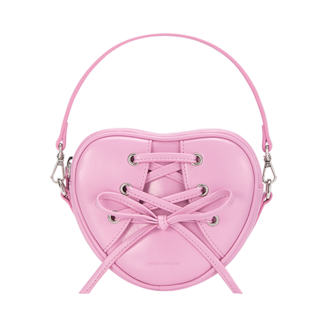 1110366 FINDKAPOOR Ribbon Tie Heart Bag Pink