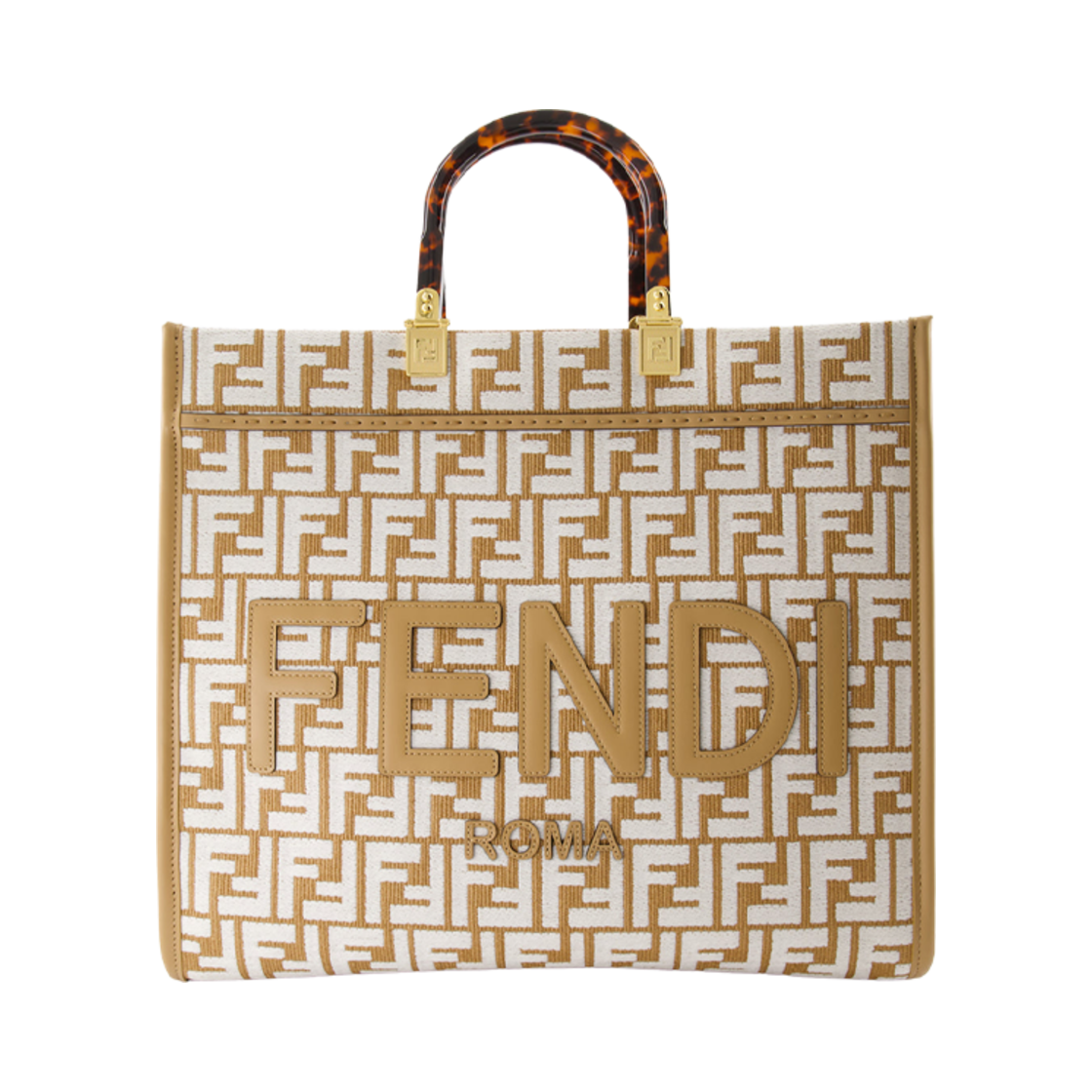 8BH386APZLF1MB1 Fendi Sunshine Medium Shopper Bag Beige