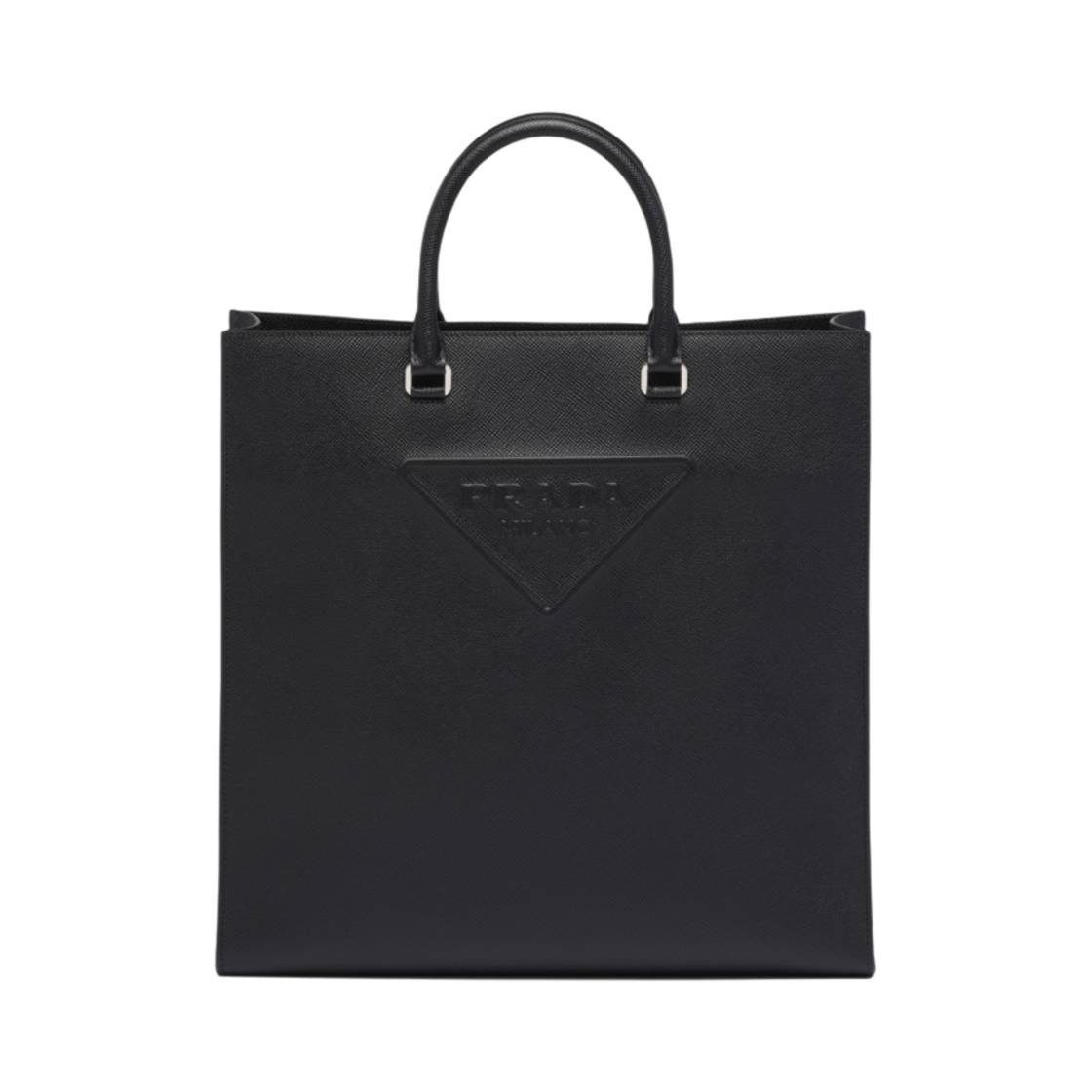 프라다 사피아노 레더 엠보스 로고 토트백 블랙(Prada Saffiano Leather Embossed Logo Tote Bag Black) - 1