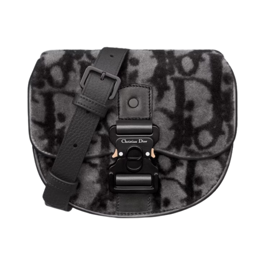 디올 갤럽 미니 메신저 디올 오블리크 모티프 시어링 그레이(Dior Gallop Mini Messenger Dior Oblique Motif Shearling Grey) - 1