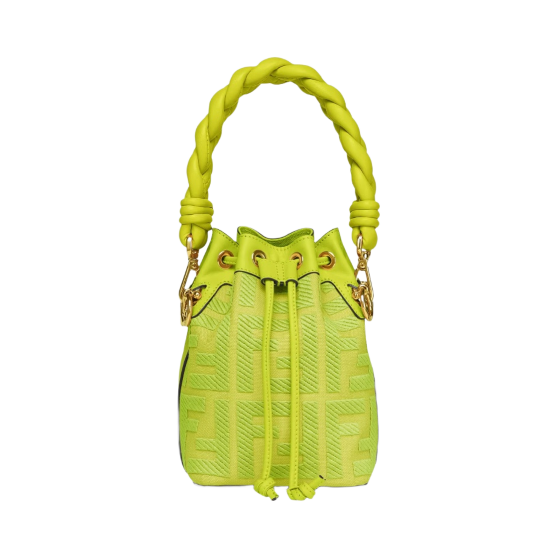 8BS010AKKWF1JCP Fendi Mon Tresor FF Canvas Mini Bag Acid Green - 대표 이미지 #1
