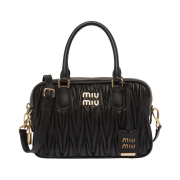 Miu Miu Matelasse Nappa Leather Top Handle Bag Black