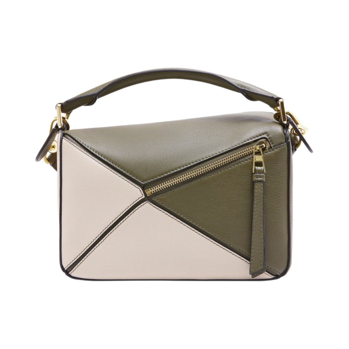로에베 스몰 퍼즐백 클래식 카프스킨 어텀 그린 라이트 오트(Loewe Small Puzzle Bag In Classic Calfskin Autumn Green Light Oat) - 2