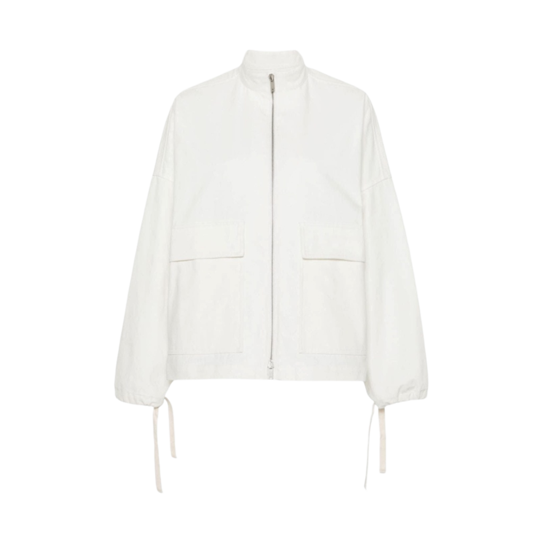 (W) 질 샌더 로고 패치 캔버스 카고 자켓 화이트((W) Jil Sander Logo Patch Cancas Cargo Jacket White)