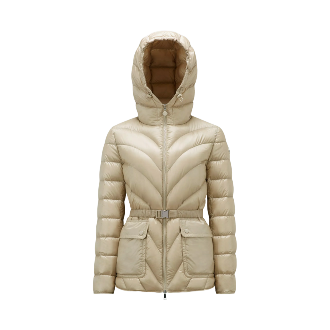 J1-093-1A00068-595ZZ-200 (W) Moncler Argenno Mid-Length Down Jacket Beige - 24FW