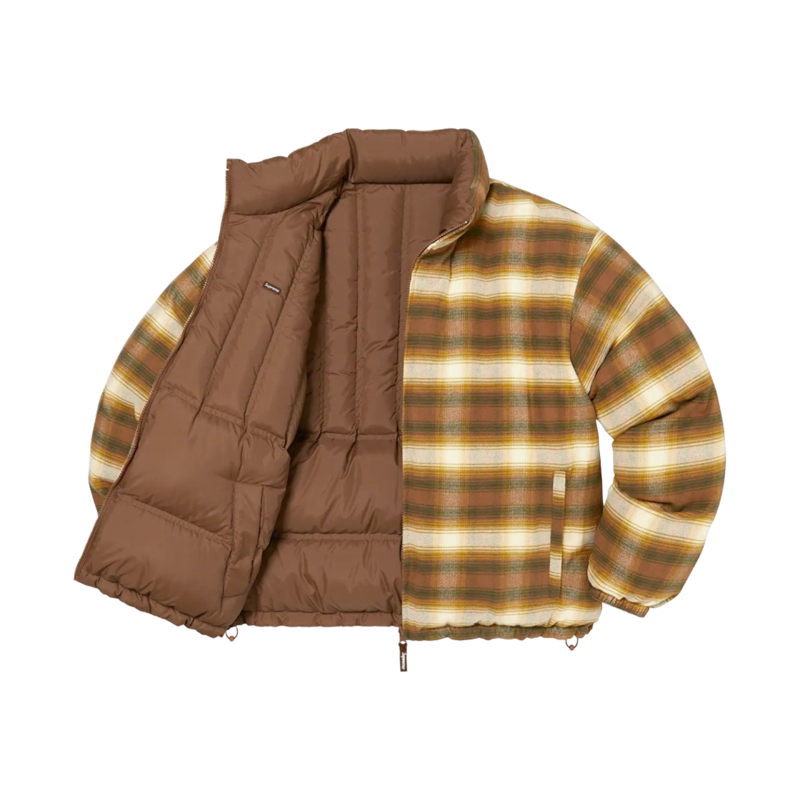 슈프림 플란넬 리버시블 퍼퍼 자켓 브라운 - 22FW(Supreme Flannel Reversible Puffer Jacket Brown - 22FW) - 2