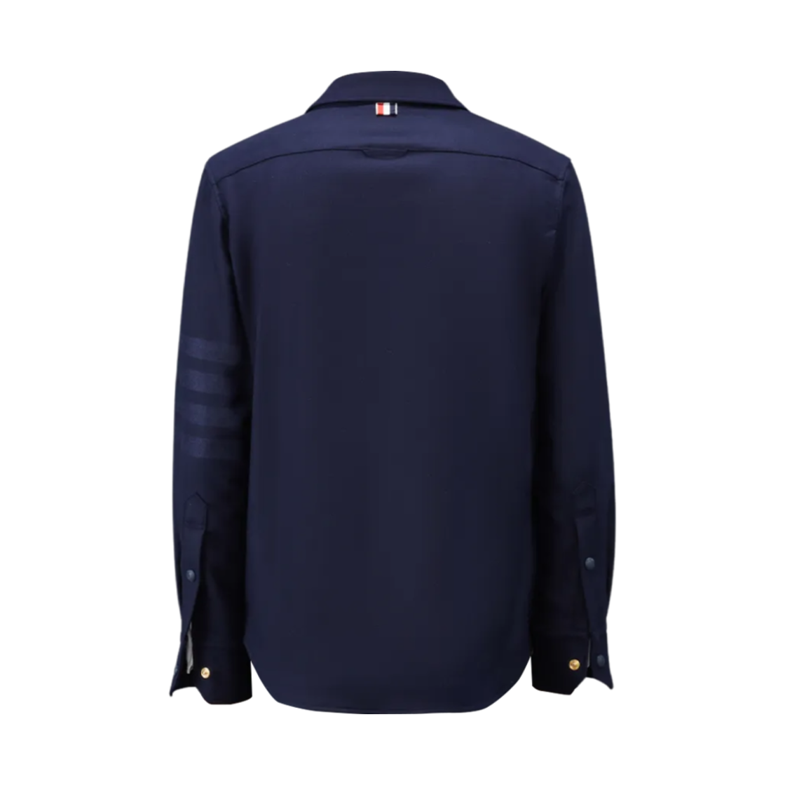 톰브라운 울 캐시미어 플란넬 토날 사선 셔츠 자켓 네이비(Thom Browne Wool Cashmere Flannel Tonal 4-Bar Shirt Jacket Navy) - 2