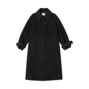 Siyazu SIOT4128 Cashmere Blend Balmacan Coat Black
