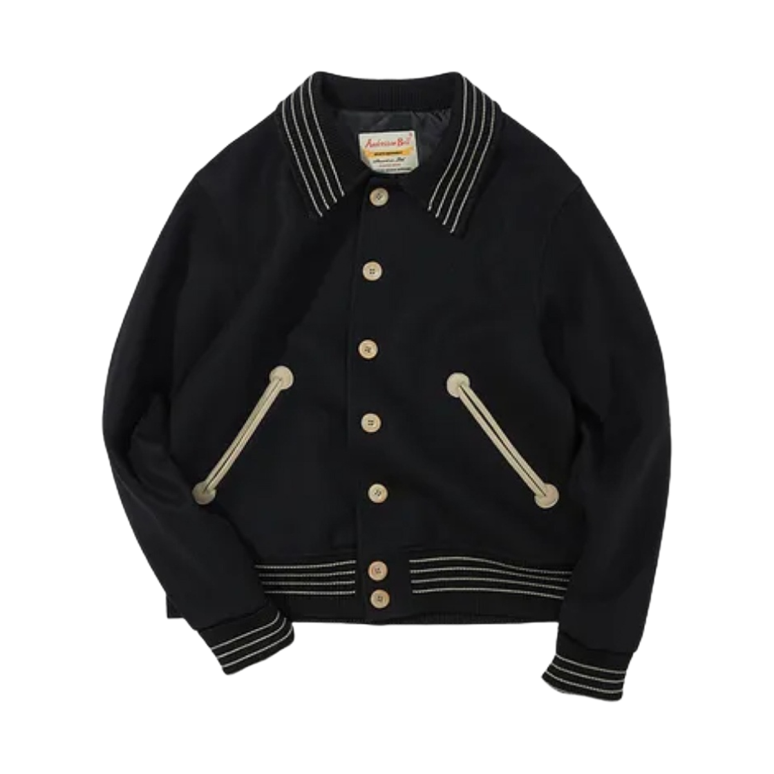 앤더슨벨 써니 바시티 가디건 자켓 블랙