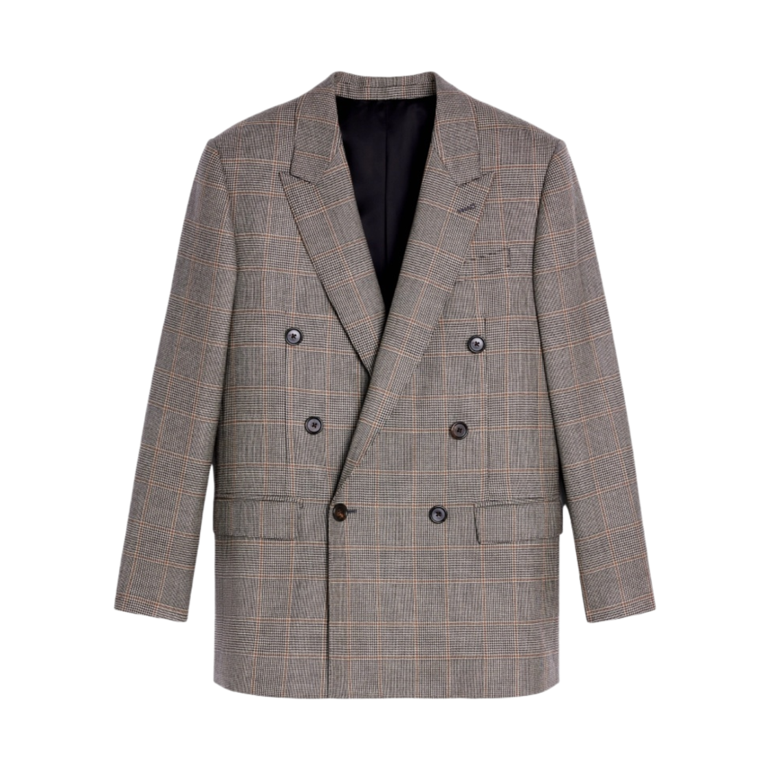 (W) 셀린느 체크 플란넬 주드 자켓 느와르 바닐라 샤테뉴((W) Celine Jude Jacket in Checked Flannel Noir Vanilla Chataigne) - 1