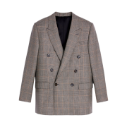 (W) Celine Jude Jacket in Checked Flannel Noir Vanilla Chataigne