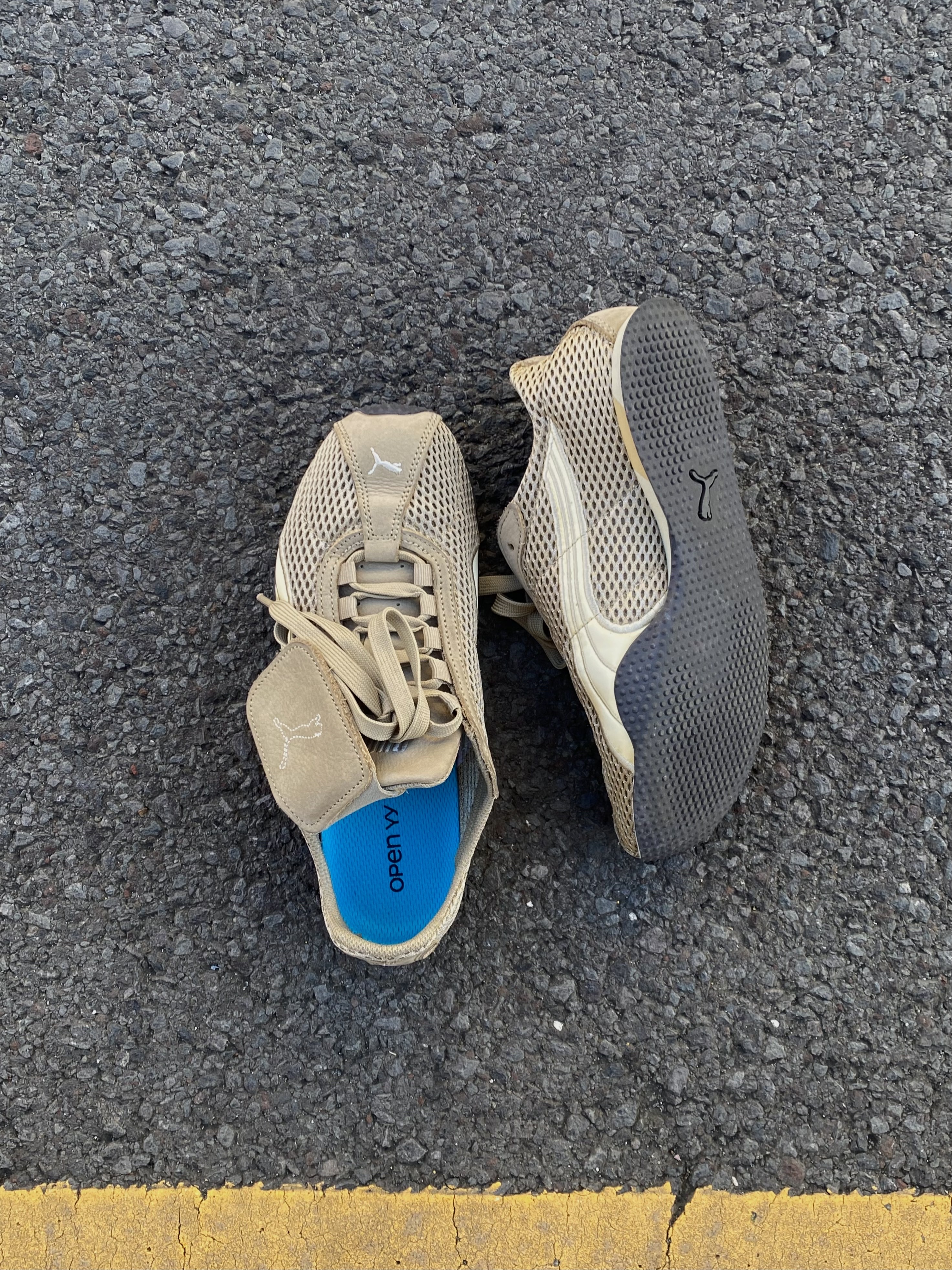 Puma x Open Yy H-street Oak Branch Creamy Vanilla 착용 스타일