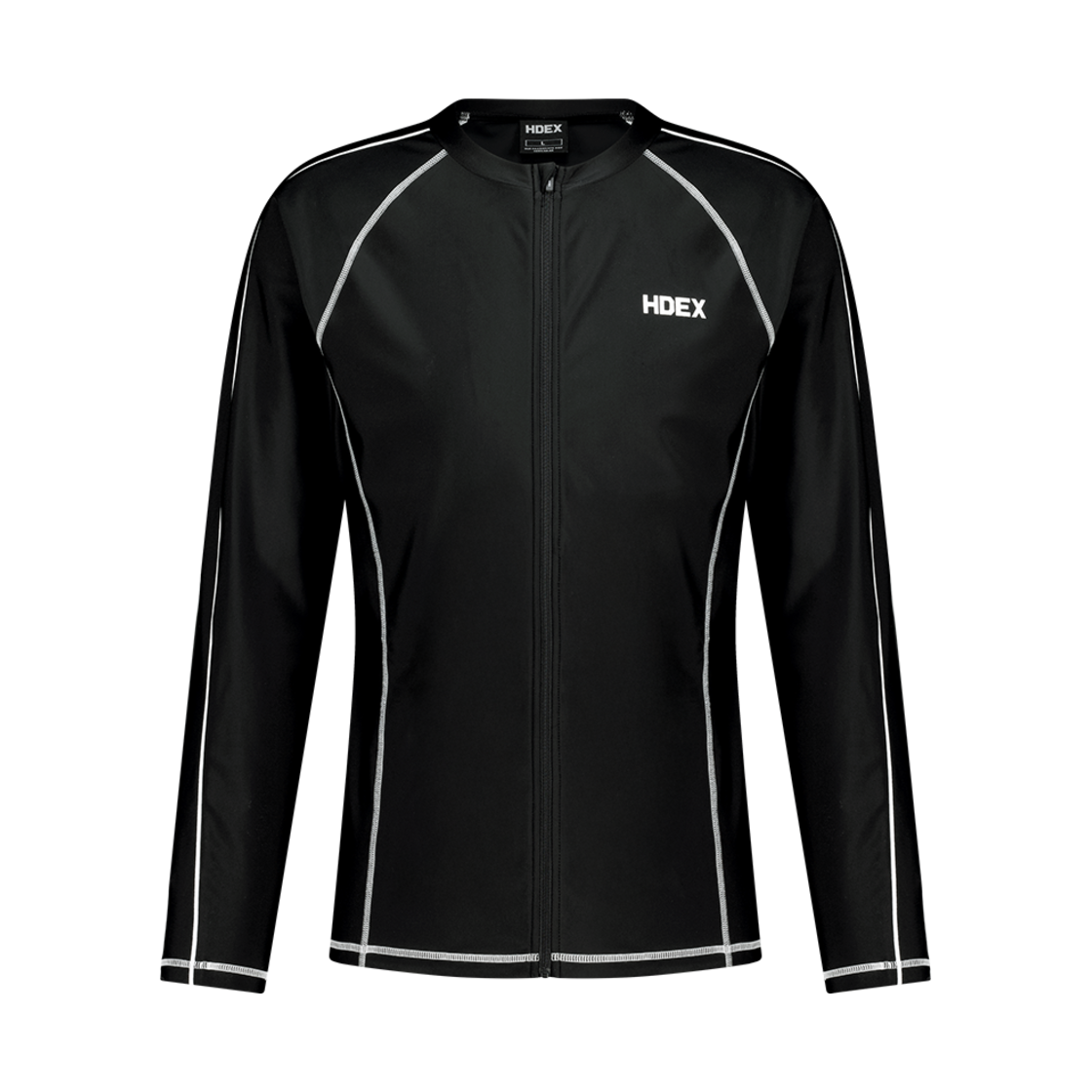 에이치덱스 아쿠아 파이핑 집업 래쉬가드 블랙(HDEX Aqua Piping Zip-Up Rash Guard Black)