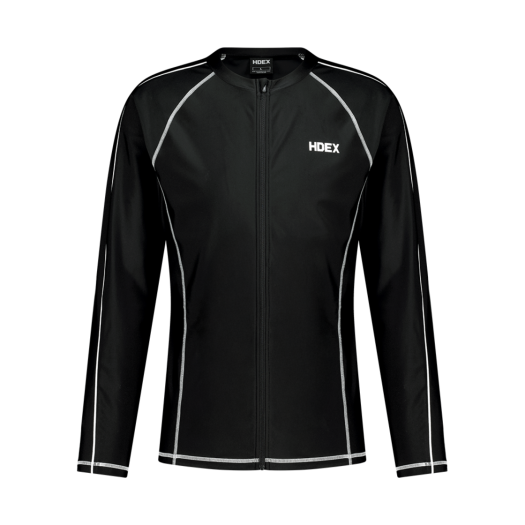 H257MSRSW070BK HDEX Aqua Piping Zip-Up Rash Guard Black