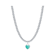 Tiffany & Co. Return to Tiffany Blue Bead Necklace Silver