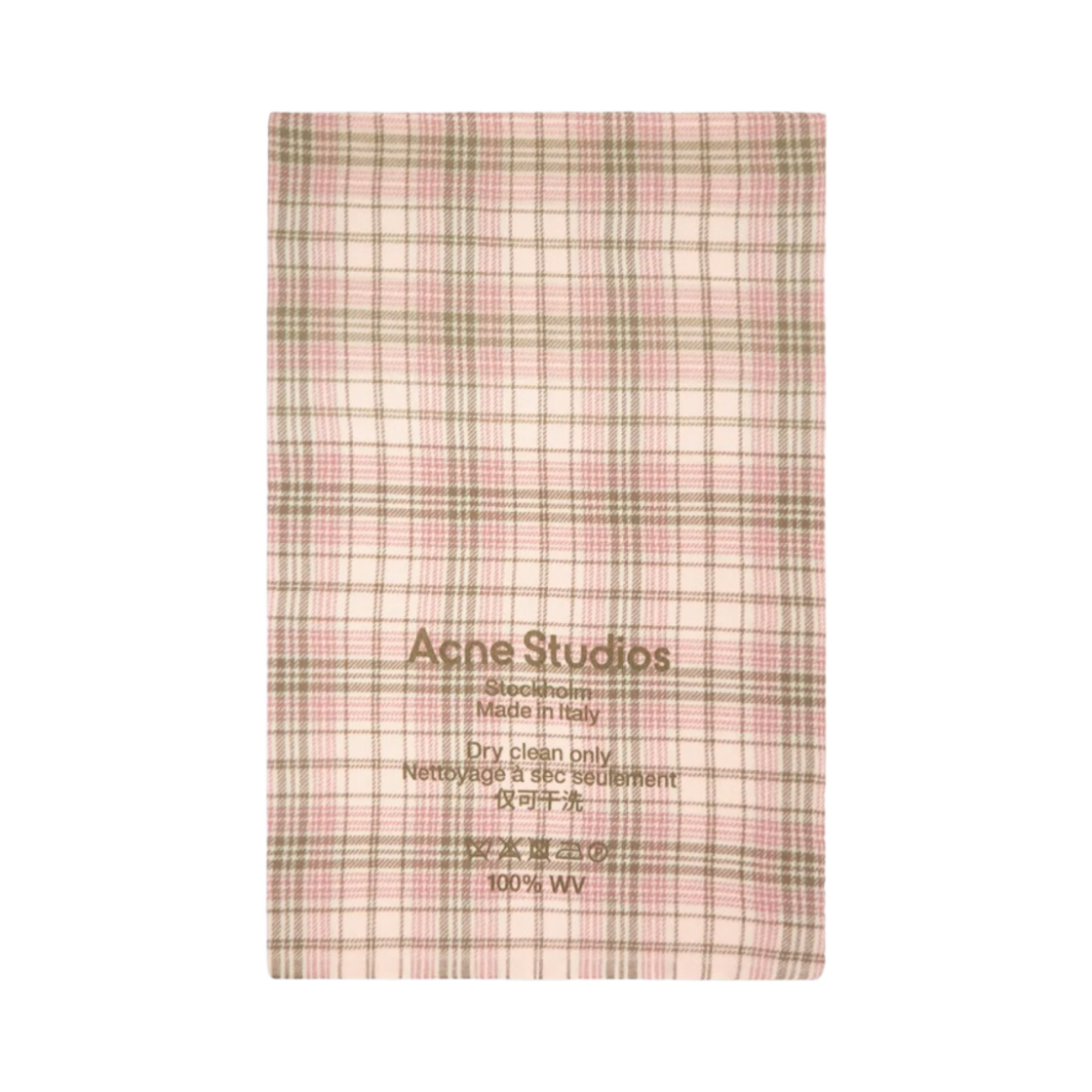 CA0082-CR9 Acne Studios Tartan Check Muffler Pink Khaki Green