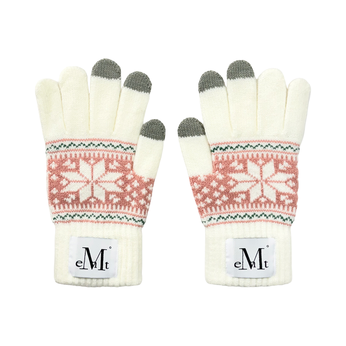 P00000TK_01 MUCENT Bana Nordic Pattern Gloves Snow Ivory